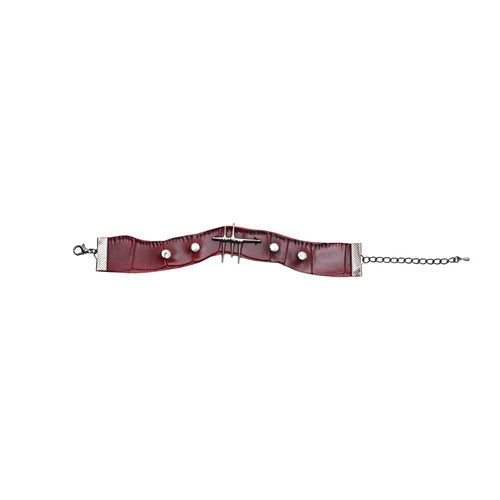 Gothic Punk Snake Faux Leather Bracelet image 1