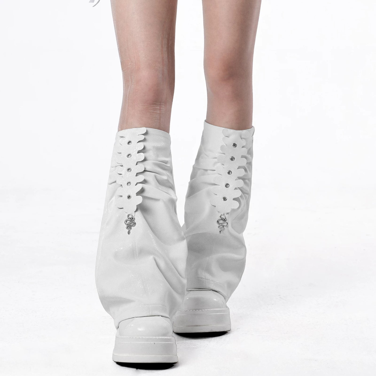 Snake Faux Leather Leg Warmers image 3