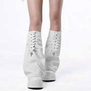 Snake Faux Leather Leg Warmers image 3