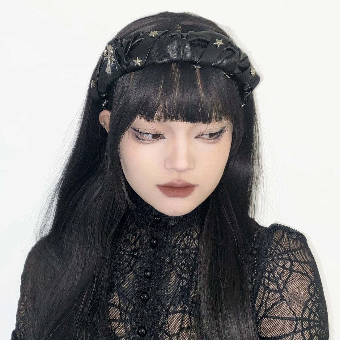 Gothic Sweet Dark Cross Star Headband