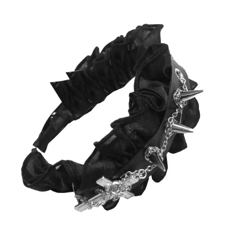 Gothic Punk Harajuku Faux Leather Headband image 1