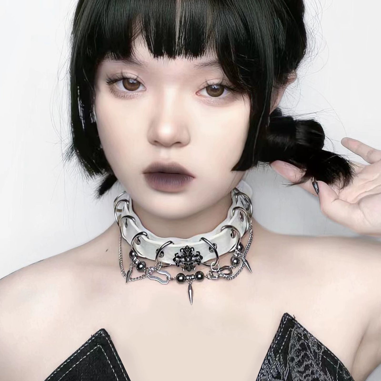 Punk Sweet Dark Faux Leather Choker image 3