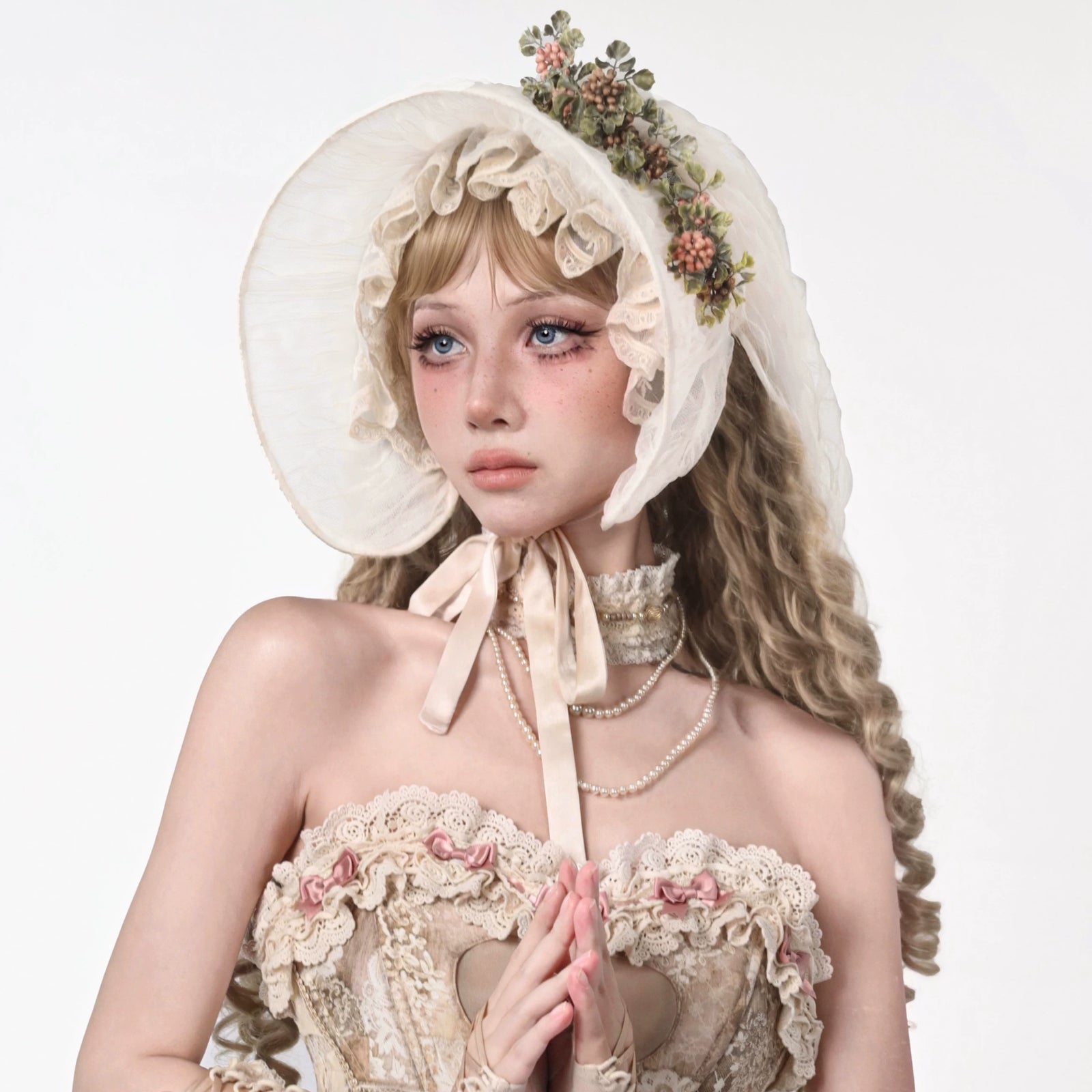 Lolita Vintage Sweet Dark Lace Hat image 3
