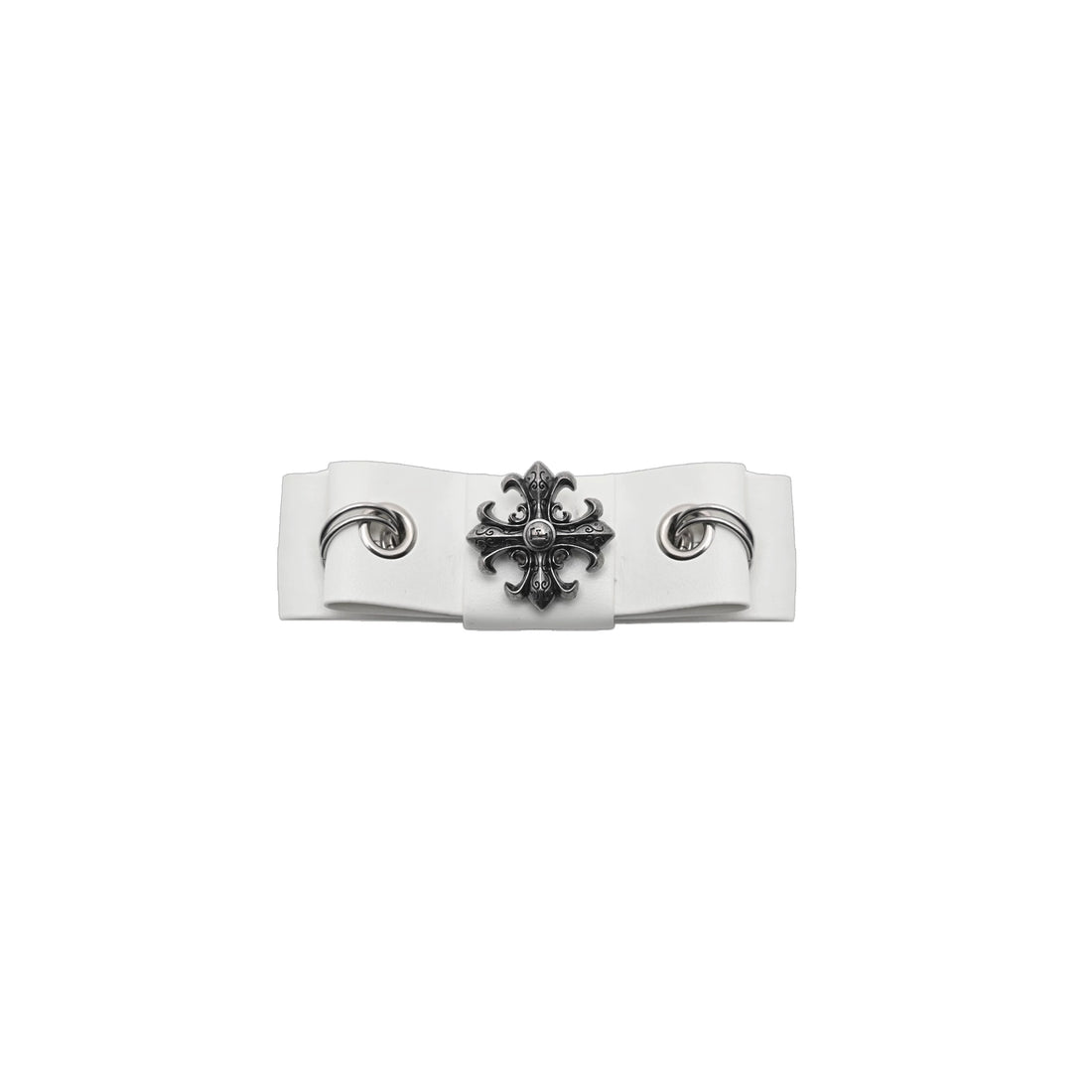Punk Cross Bow Faux Leather Hair Clip