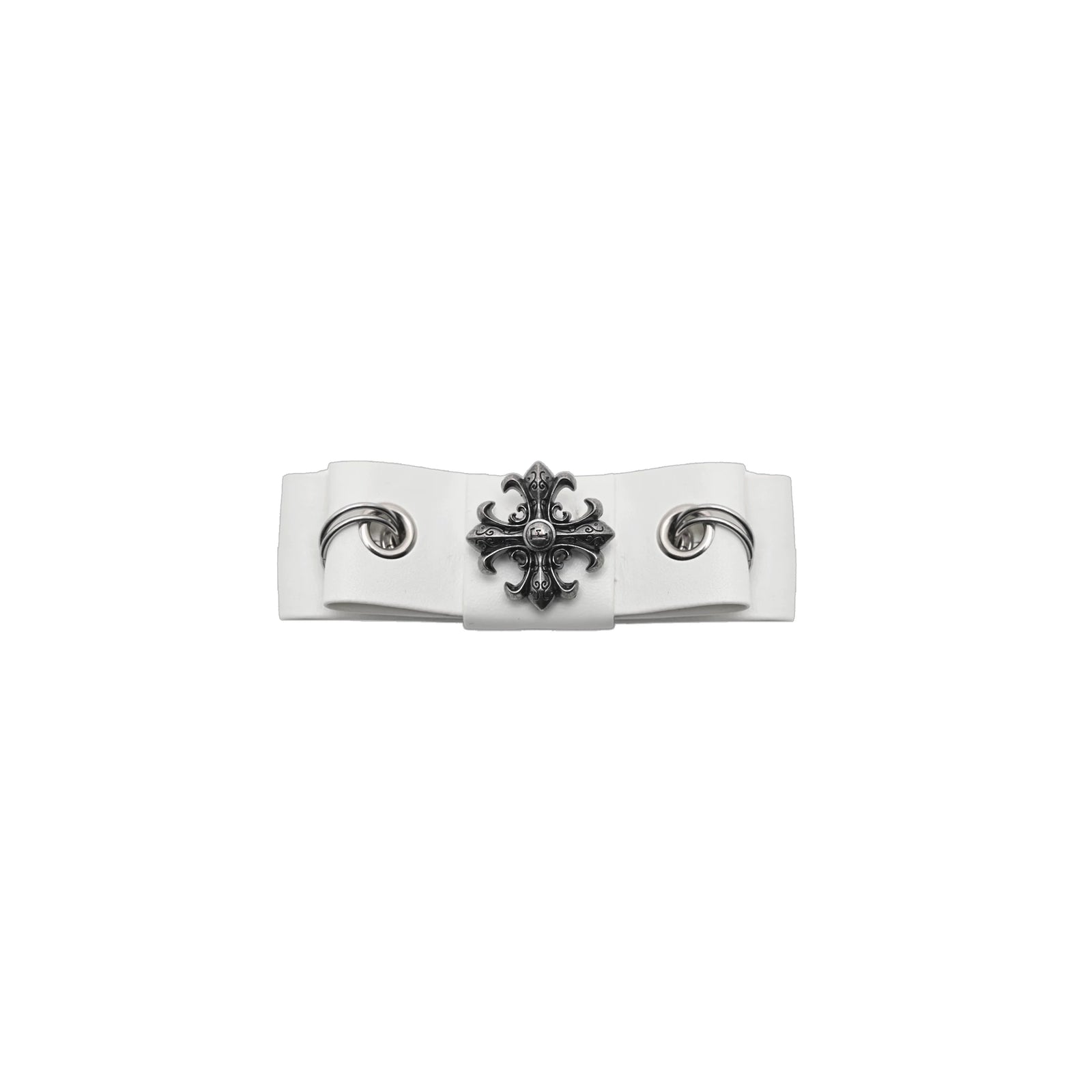 Punk Cross Bow Faux Leather Hair Clip image 1