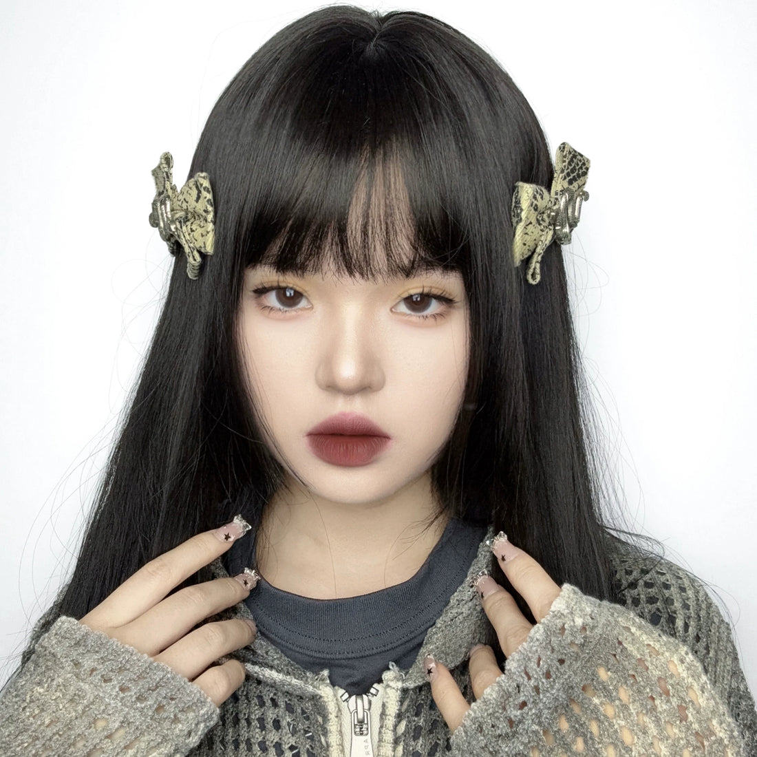Sweet Dark Bow Snake Hair Accessory