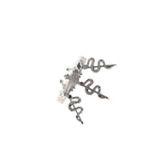 Sweet Dark Cross Snake Faux Leather Hair Clip image 1