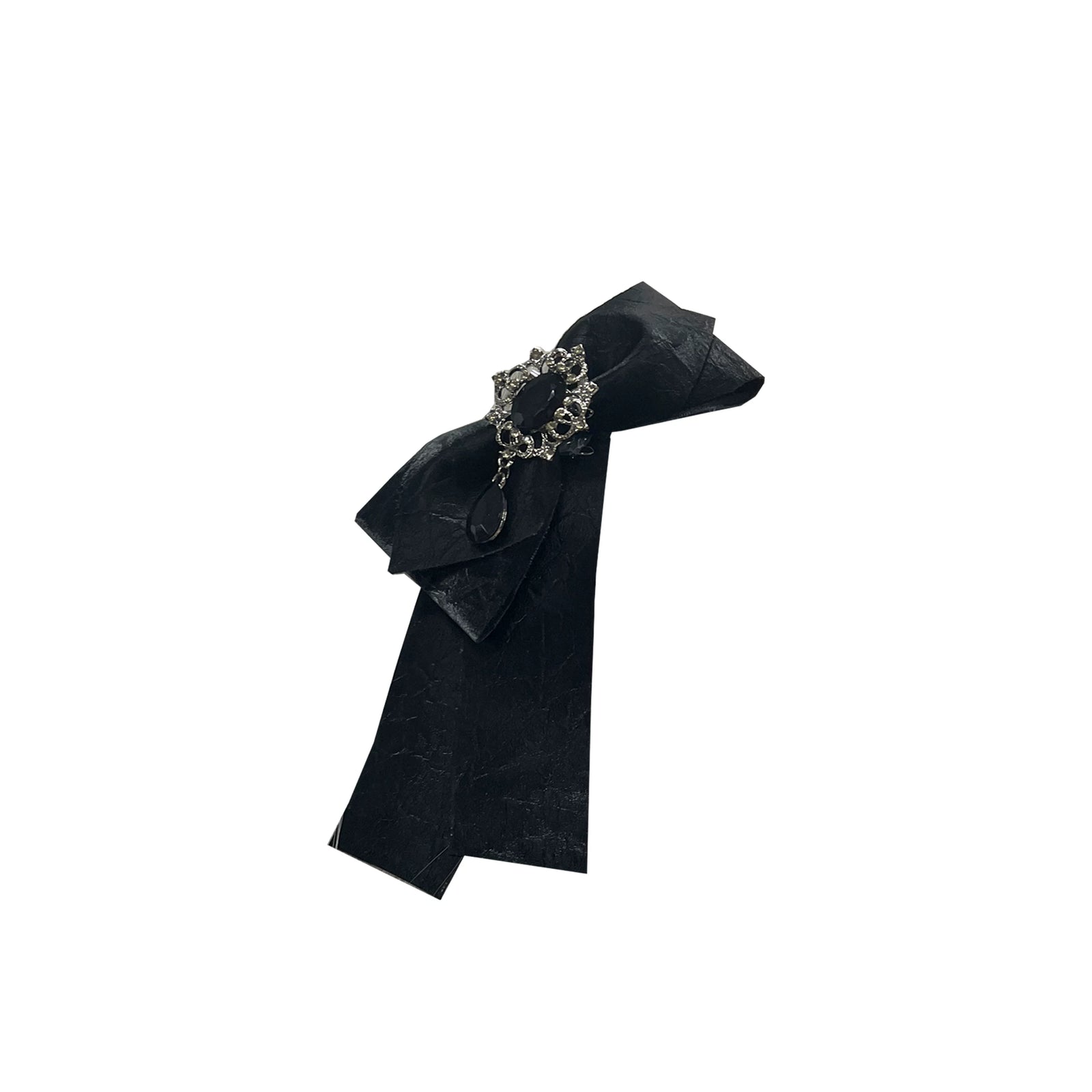 Vintage Bow Faux Leather Hair Clip image 1