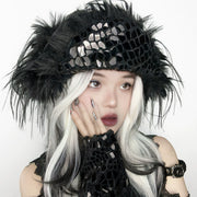 Gothic Faux Leather Furry Hat image 5
