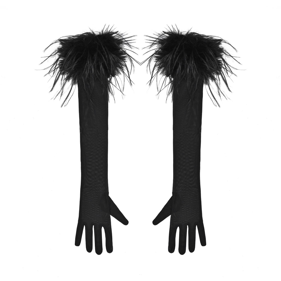 Gothic Faux Leather Furry Gloves
