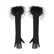 Gothic Faux Leather Furry Gloves image 1