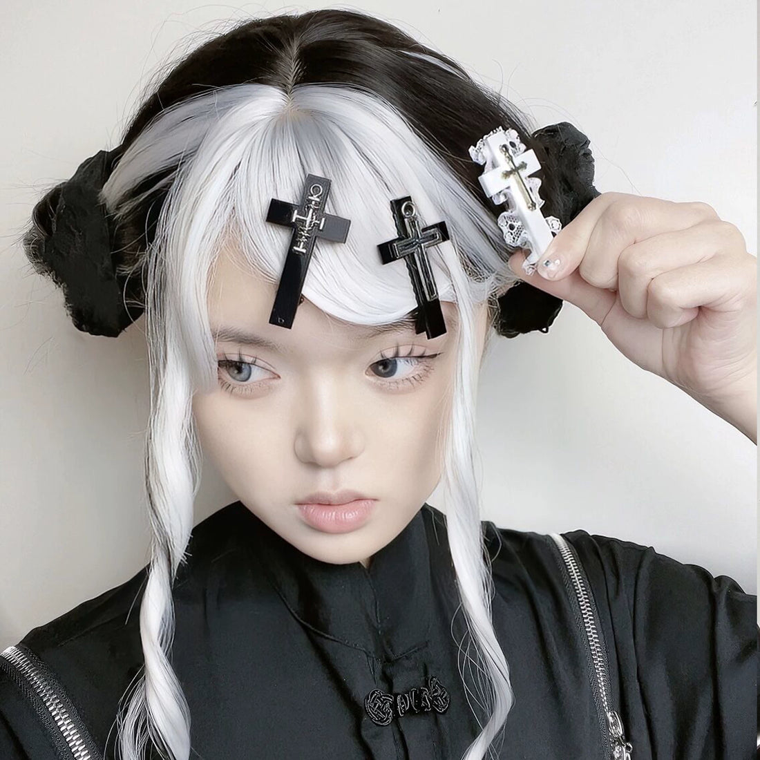 Gothic Punk Cross Hair Clip
