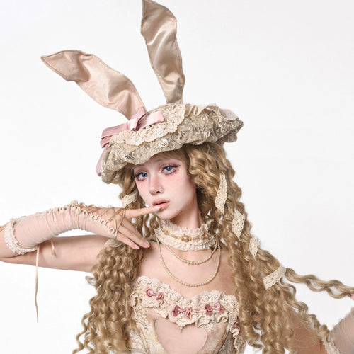 Vintage Lolita Bunny Ear Hat image 2