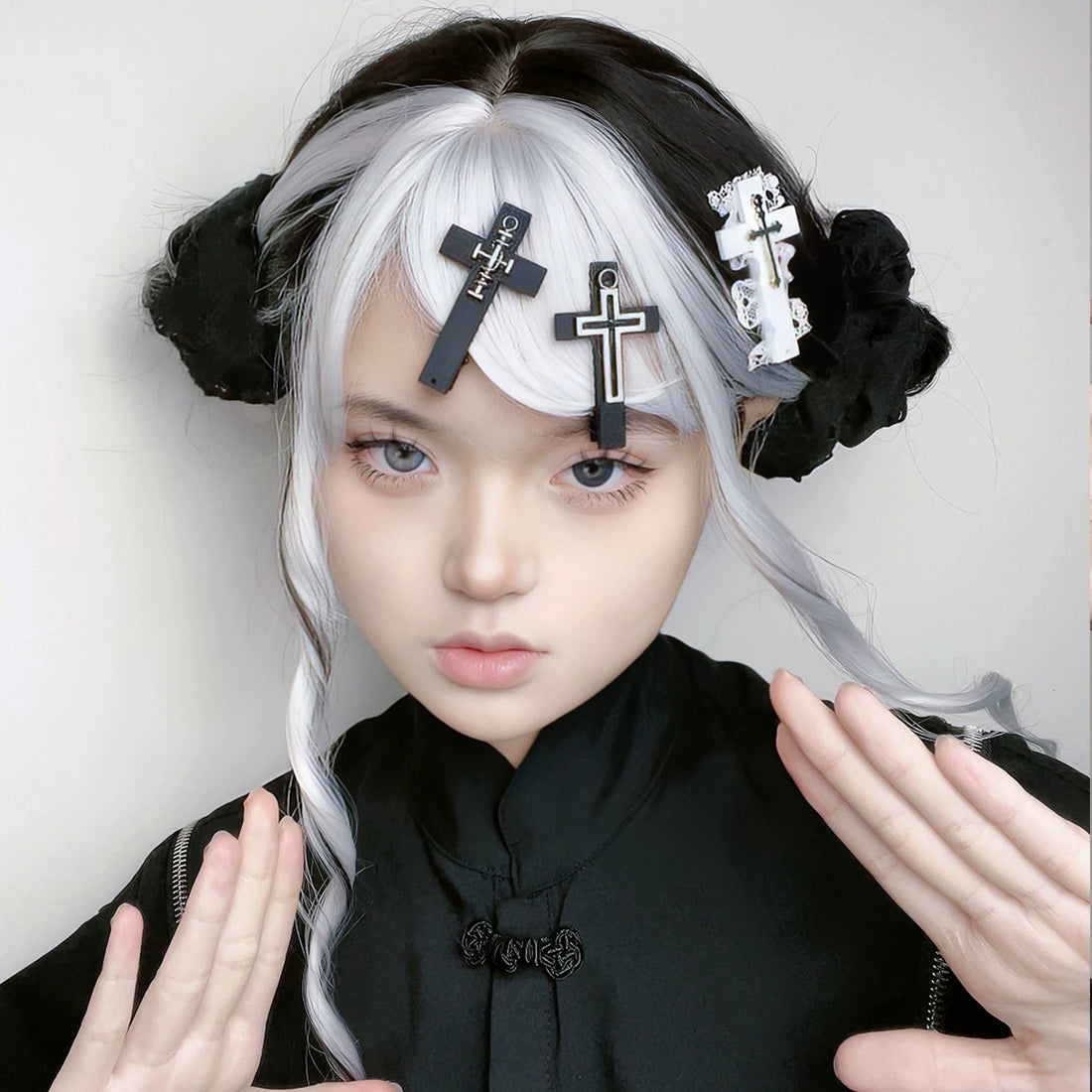 Gothic Punk Cross Hair Clip