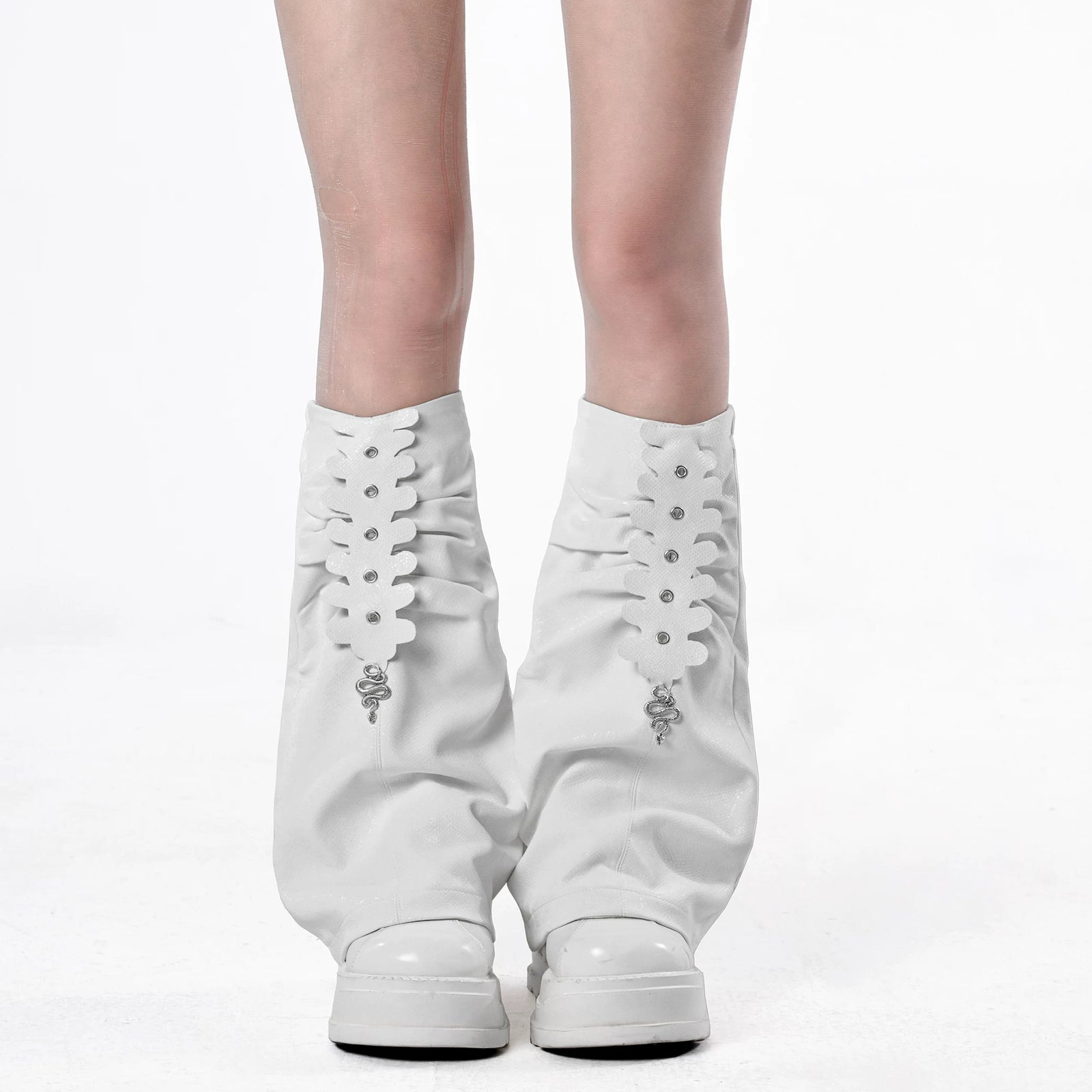 Snake Faux Leather Leg Warmers image 4