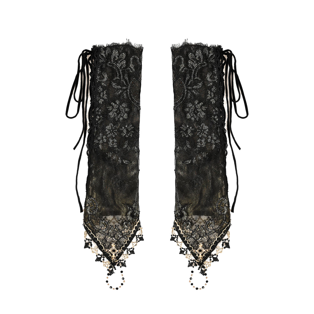 Gothic Lace Cross Gloves