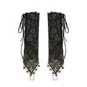 Gothic Lace Cross Gloves image 1
