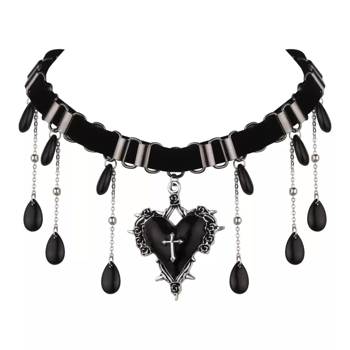black heart drop choker image 1