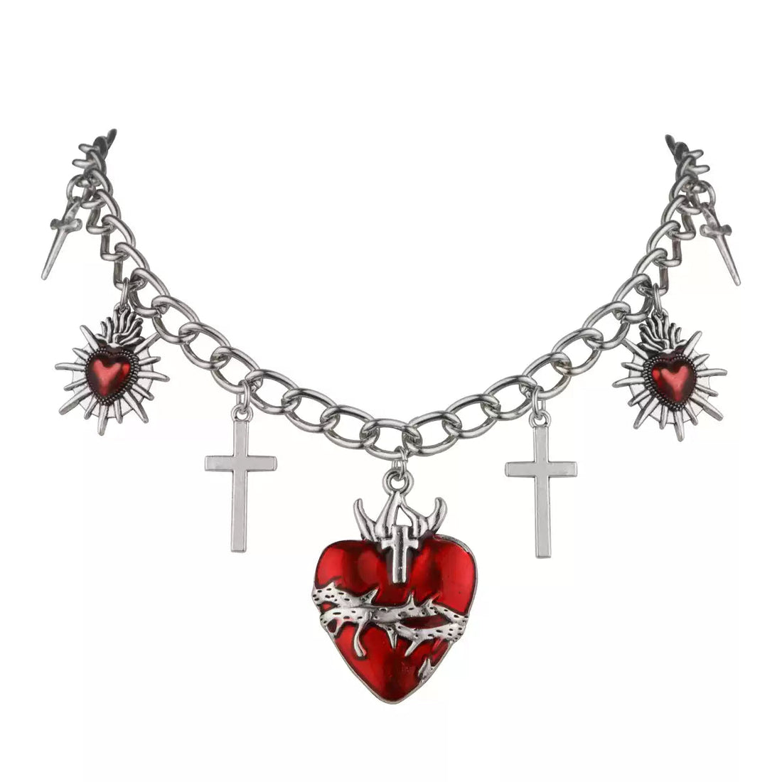 blood red heart necklace image 1