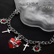 blood red heart necklace image 3
