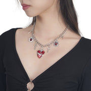 blood red heart necklace image 6