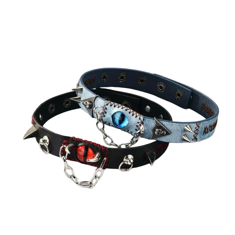 Demon Eye Chain Spike Gothic Choker product image 1