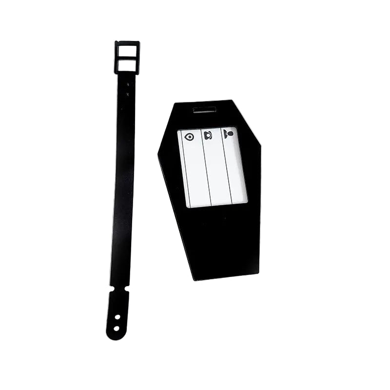 Dracula Coffin Luggage Tag back closure view
