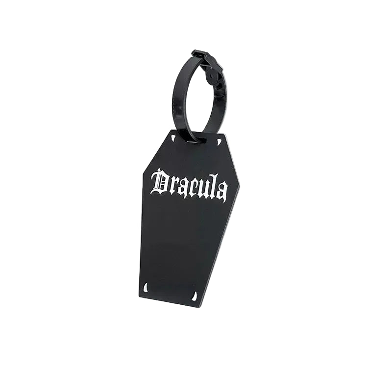 Dracula Coffin Luggage Tag front view