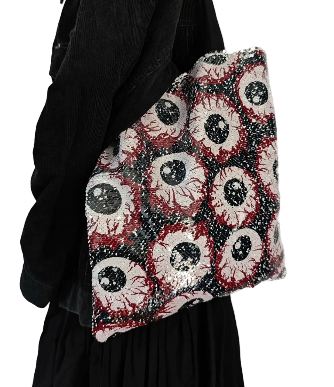 Surreal Eyeball Gothic Tote Bag alternative model view
