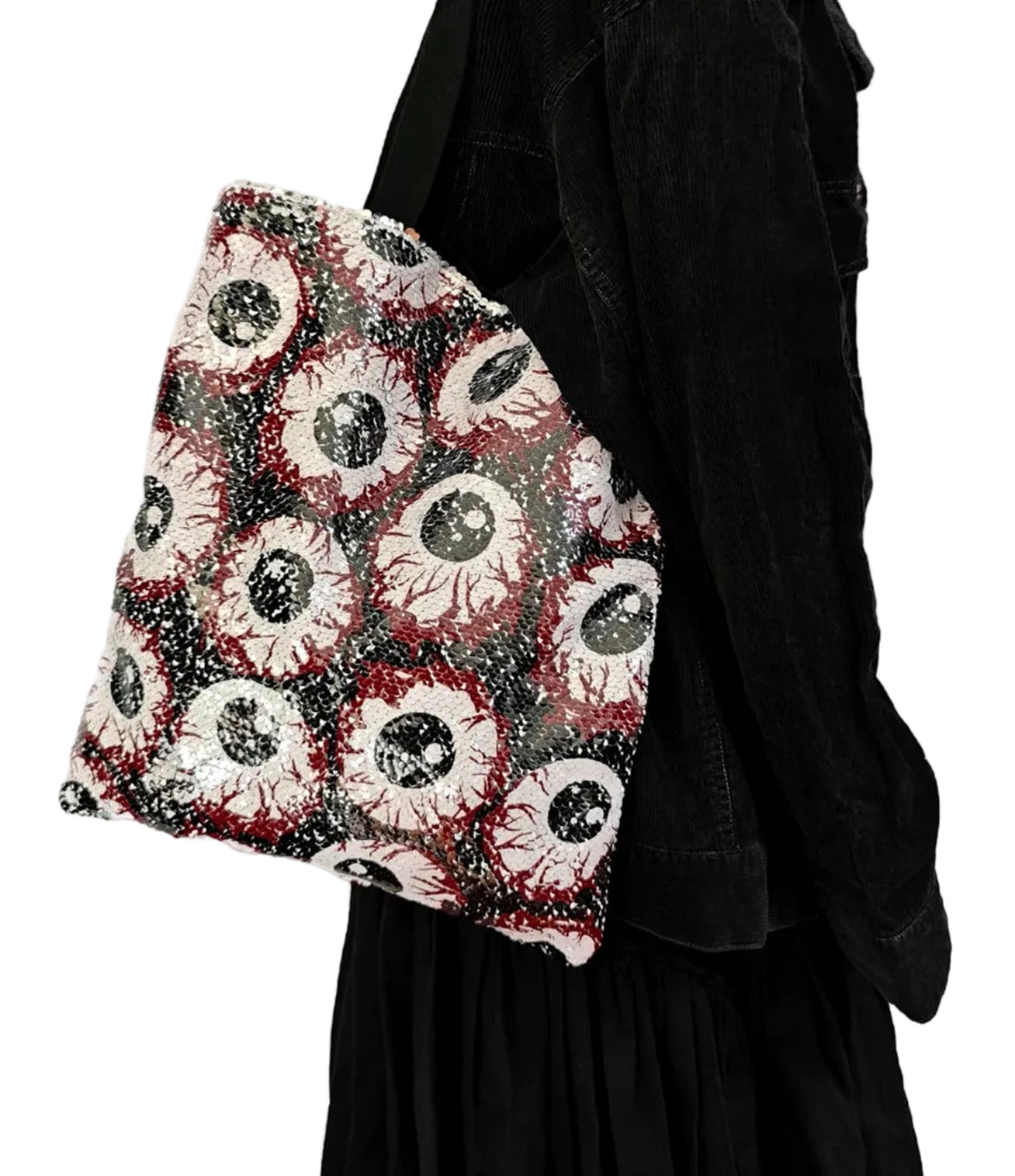 Surreal Eyeball Gothic Tote Bag detail view