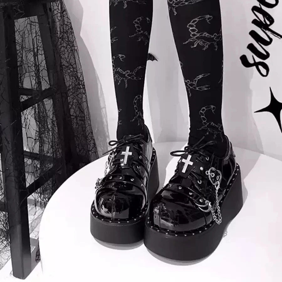 Holy Light Knight Gothic Platform Shoes front view