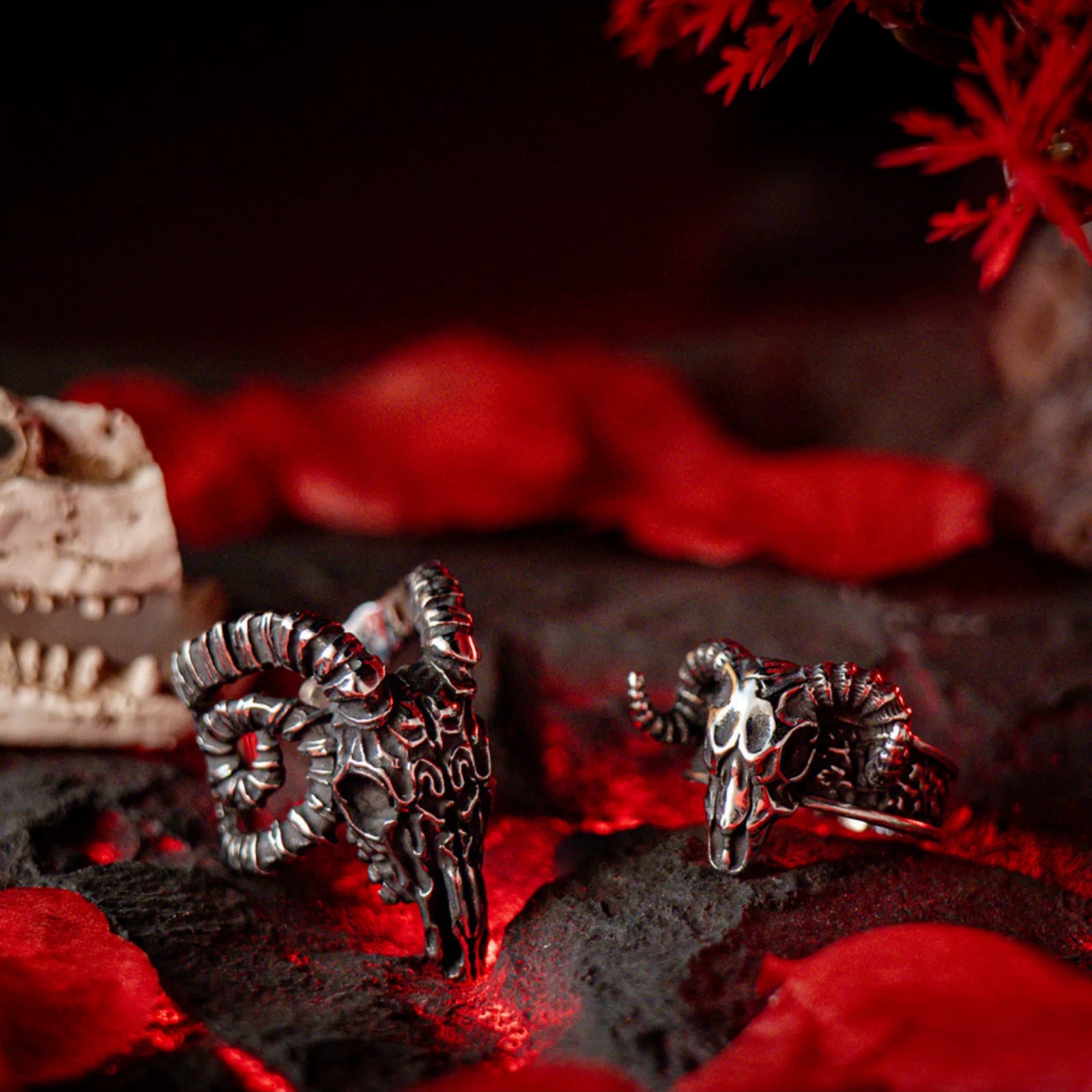 Demon Goat Skull Gothic Ring product image 3