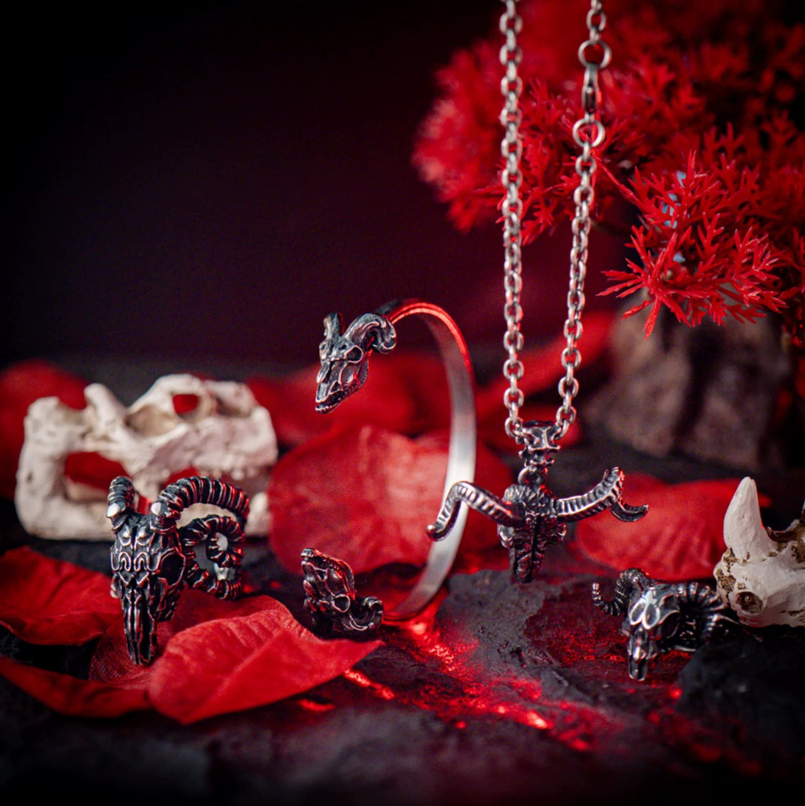Demon Goat Skull Gothic Ring product image 5