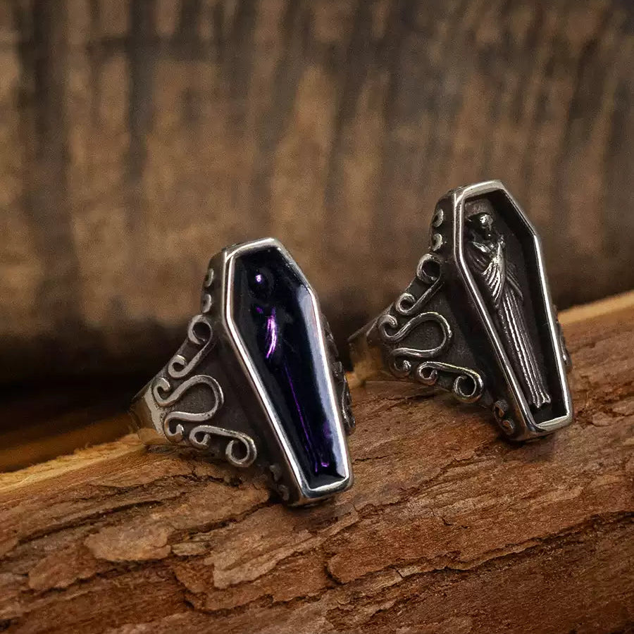 Vampire Coffin Gothic Ring alternative model view