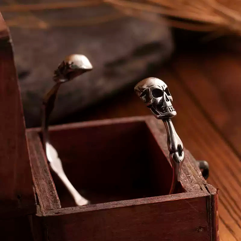 Twin Killers Skull Bone Cuff Bracelet front view