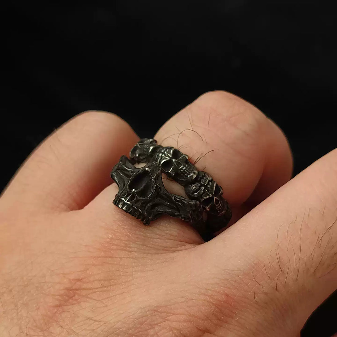 Half Deathmatch Skull Ring back closure view