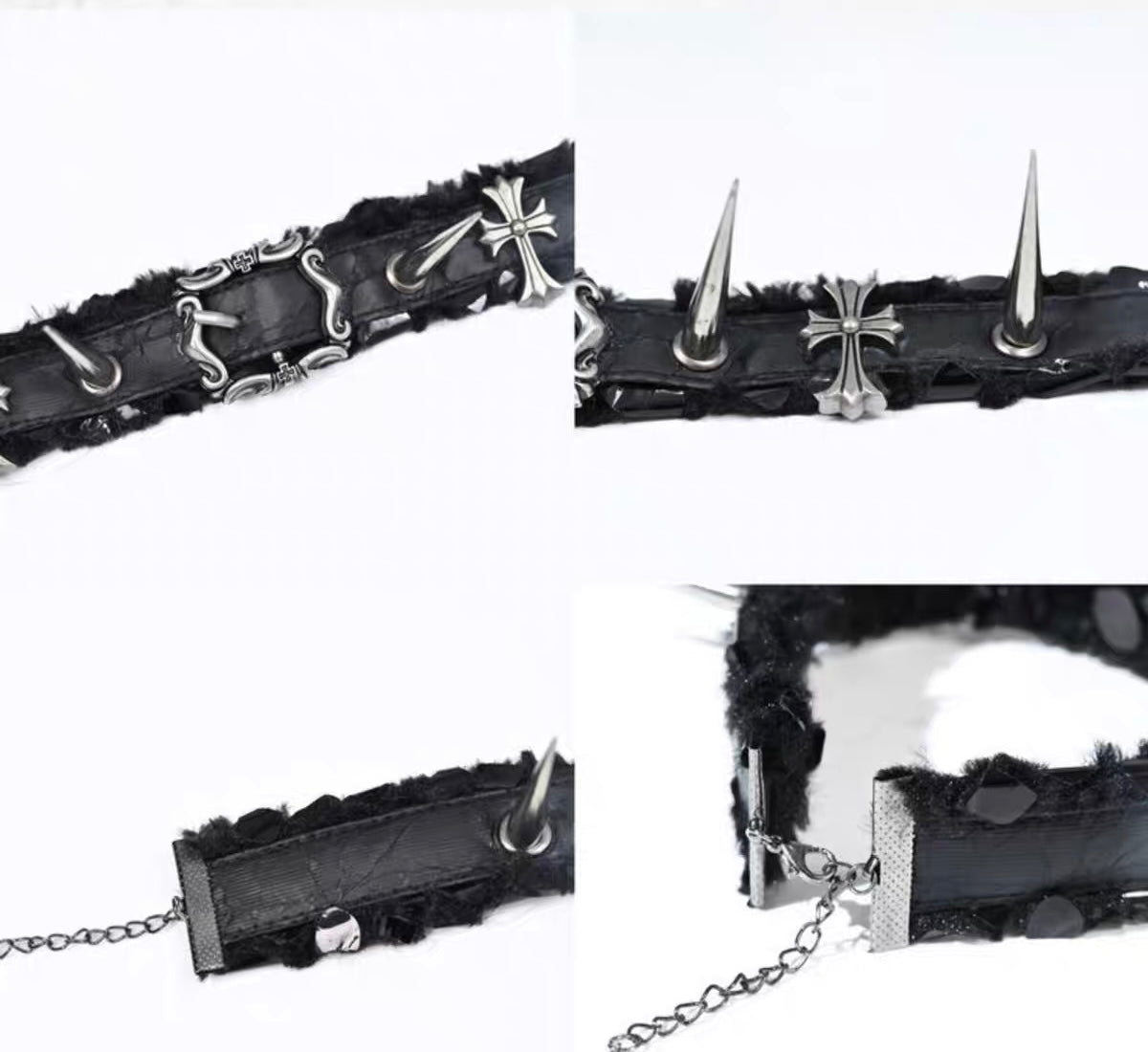 Gothic Snake-Textured Spiked Cross Choker product image 5