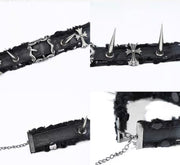 Gothic Snake-Textured Spiked Cross Choker product image 5