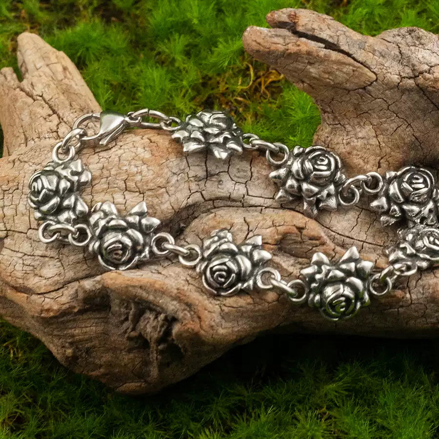 rock rose titanium steel bracelet image 4