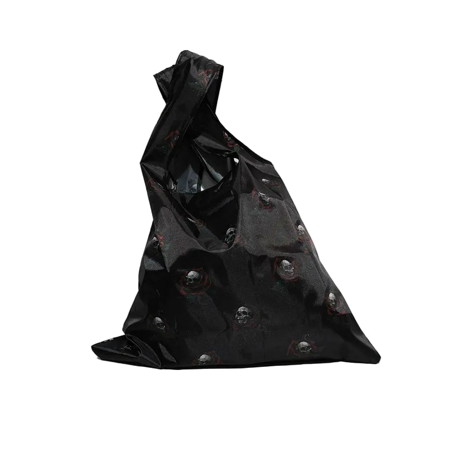 Rose Skull Gothic Tote Bag front view