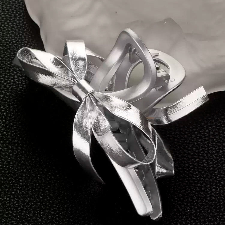 silver bow claw clip image 3