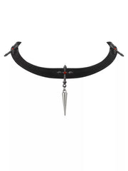 spike drop leather choker image 1