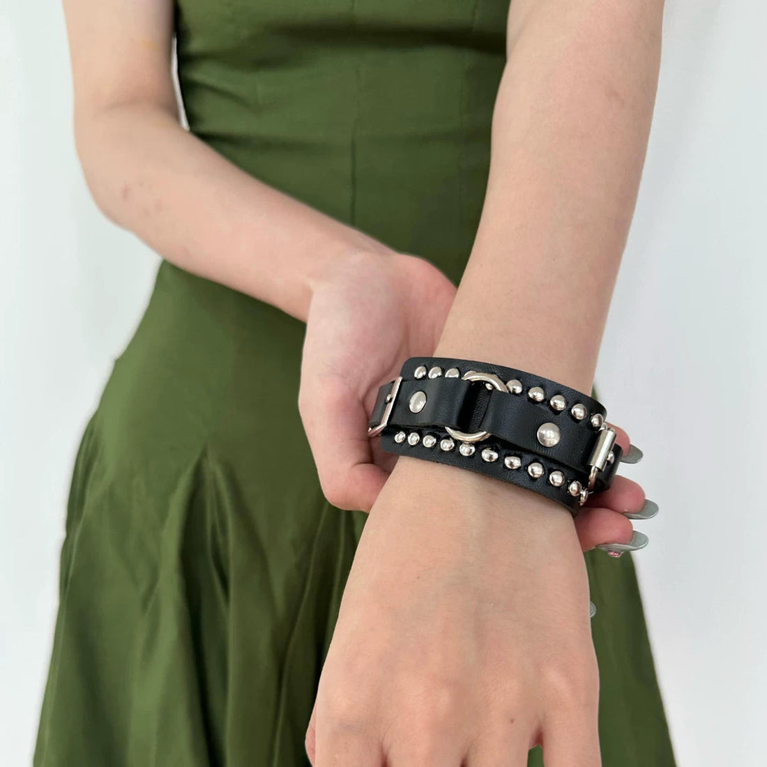 studded buckle wrist cuff image 15
